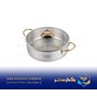 تابه استیل دودسته سایز26 نیمه مات خط دار طلایی ریور مدل 3868LG