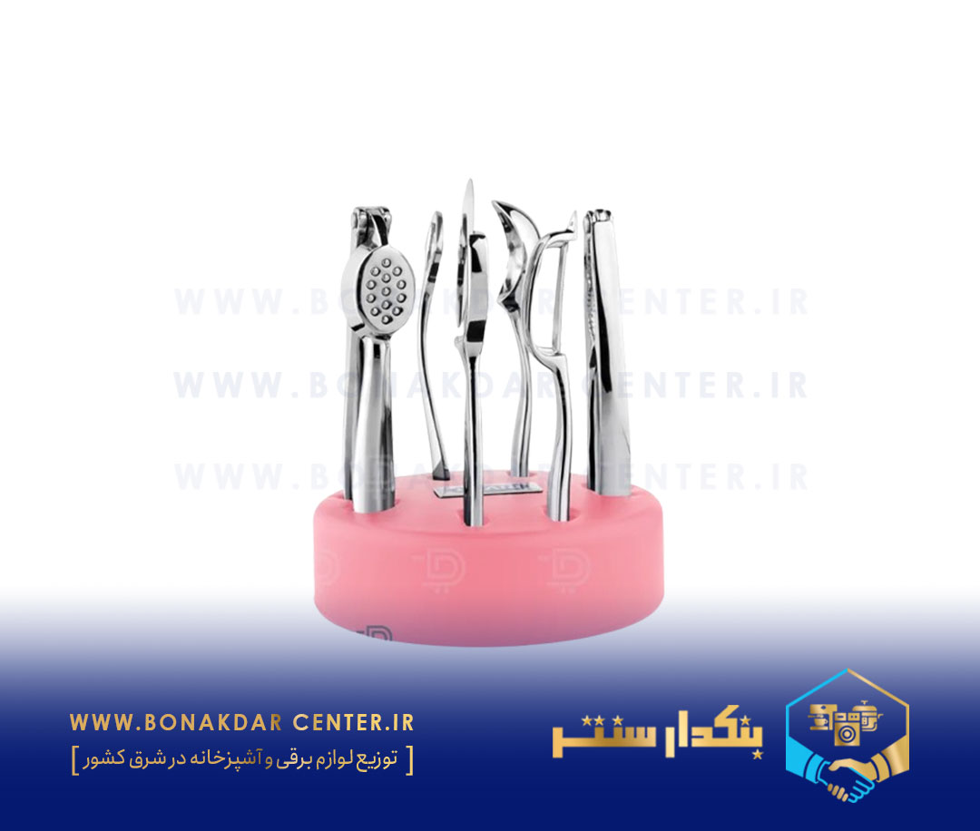 ست ابزار 7پارچه آبکاری پایه صورتی ریور مدل 8500