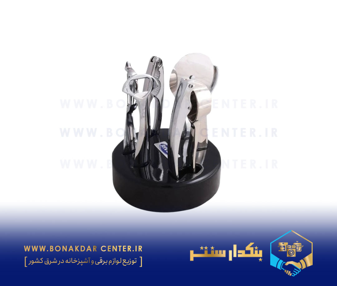 ست ابزار 7پارچه آبکاری پایه مشکی ریور مدل 8502