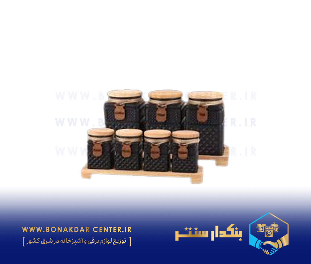 ست ادویه و پاسماوی چوبی با زیره توری مشکی ریور مدل 1003B