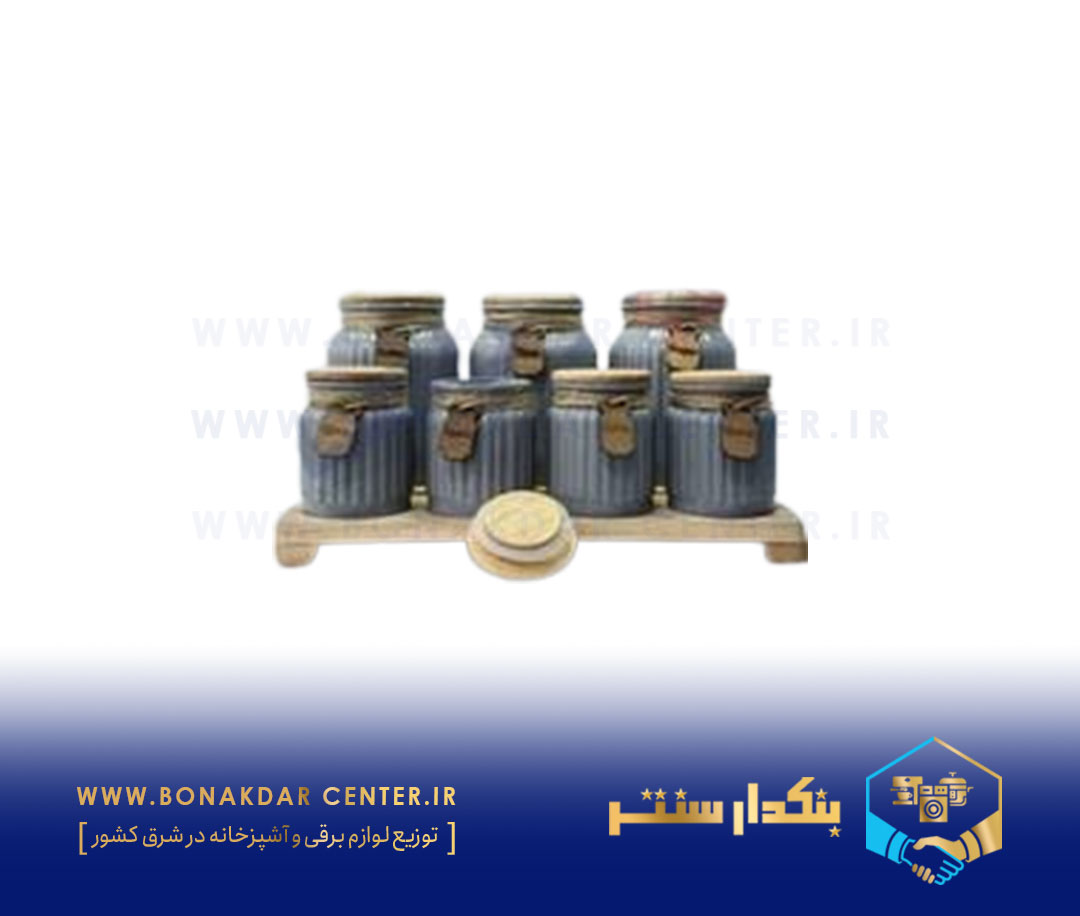 سرویس ادویه پاسماوری چوبی 8پارچه طوسی ریور مدل 1002G