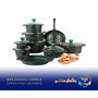 سرویس قابلمه 17 پارچه دورو گرانیت Gold کله غازی دات سفید ریور مدل 4102