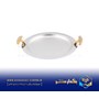 سینی بیضی دسته طلایی نگینی ریور مدل G1526