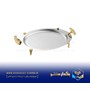 سینی بیضی دسته طلایی نگینی پایه‌دار ریور مدل BG1526