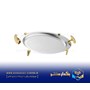 سینی بیضی دسته طلایی نگینی پایه‌دار ریور مدل BG1526