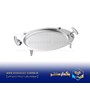 سینی بیضی دسته نقره‌ای نگینی پایه‌دار ریور مدل B1526