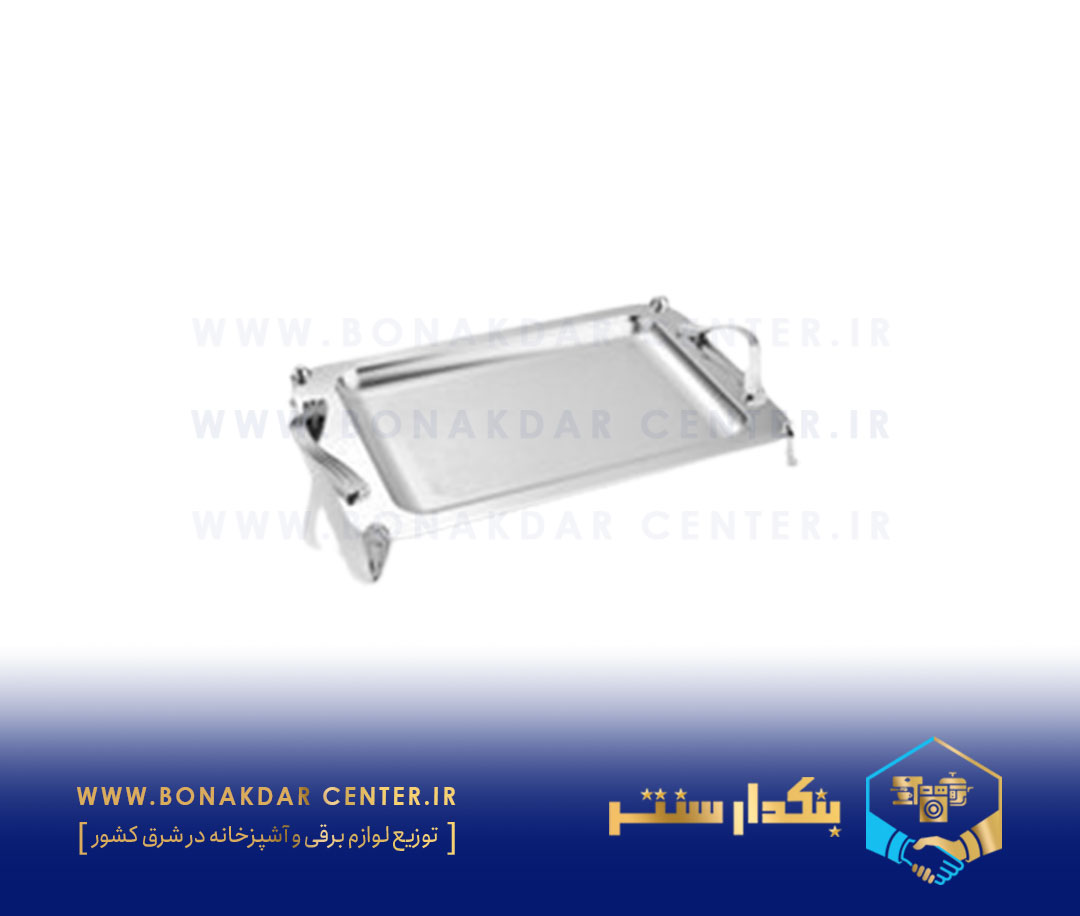 سینی مستطیل متوسط دسته نقره نگینی پایه دار ریور مدل 1226