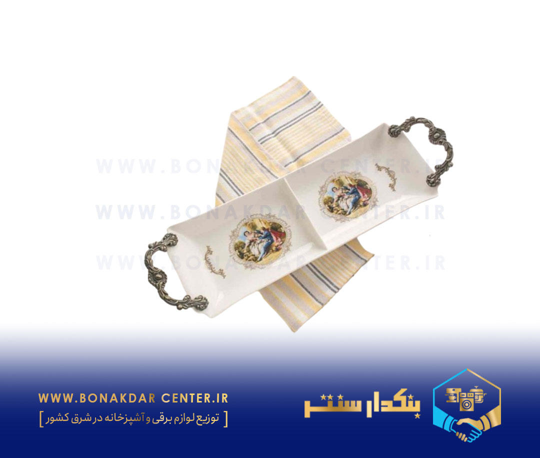 ظرف اردو 2 خانه طرح گل لیلی و مجنون ریور مدل 2PART-8652