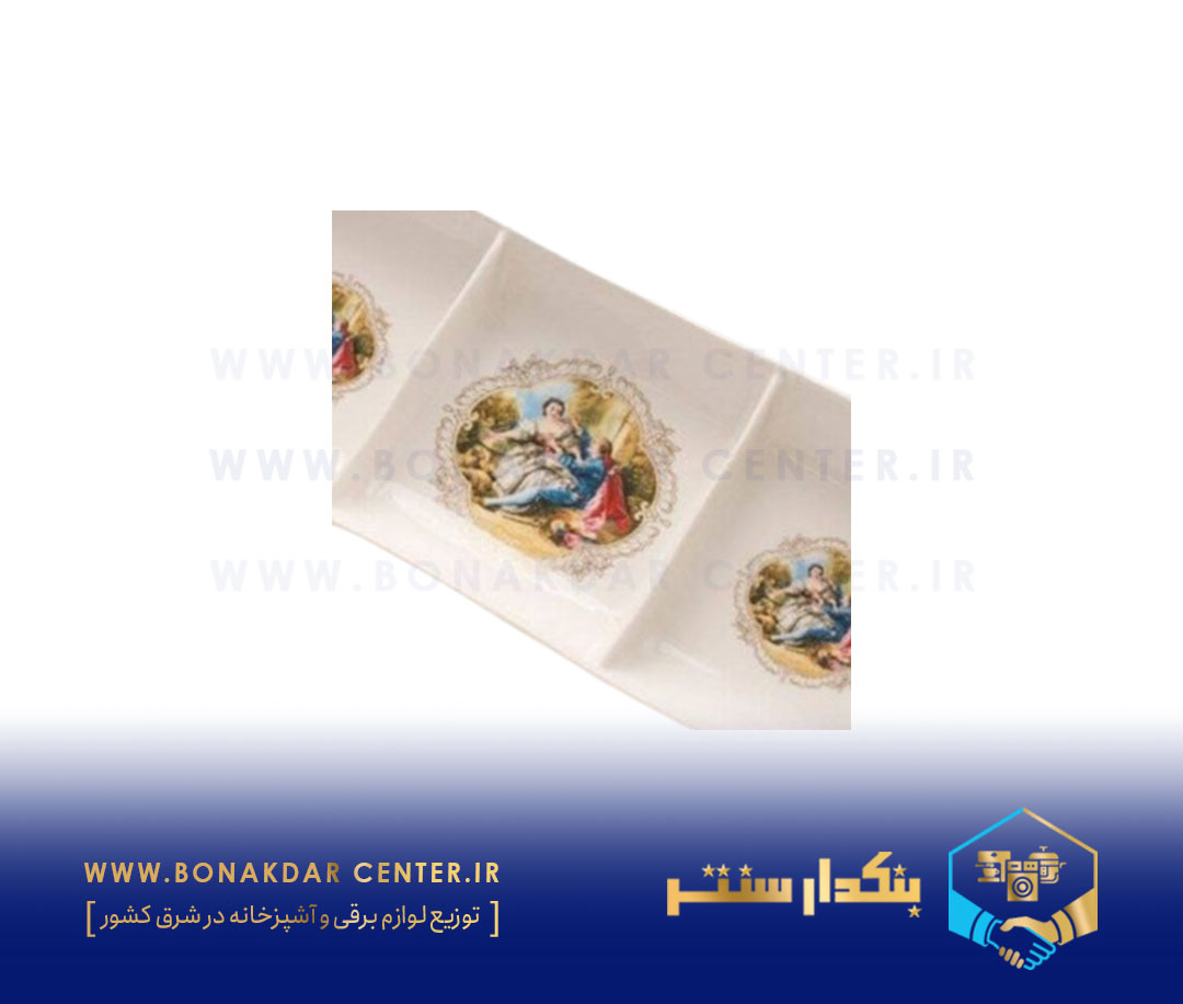 ظرف اردو 3 خانه طرح گل لیلی و مجنون ریور مدل 3PART-8651