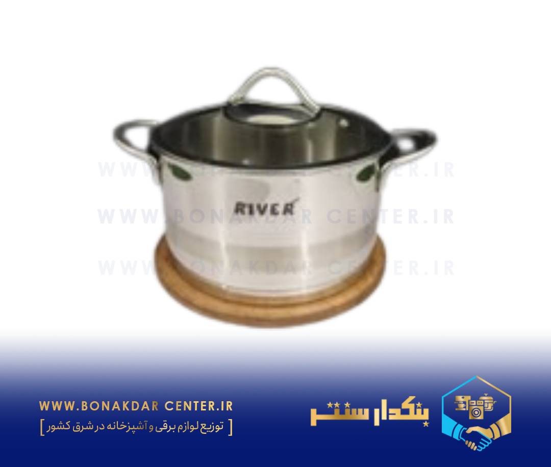 قابلمه تک استیل سایز 16 نیمه مات خط دار ریور مدل 3860L