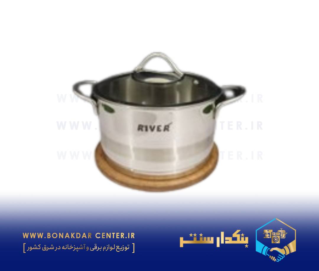 قابلمه تک استیل سایز 24 نیمه مات خط دار ریور مدل 3864L
