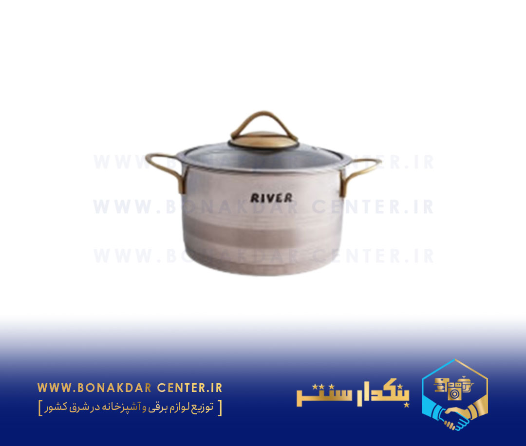 قابلمه سایز 20 نیمه مات خط دار طلایی استیل ریور مدل 3862LG