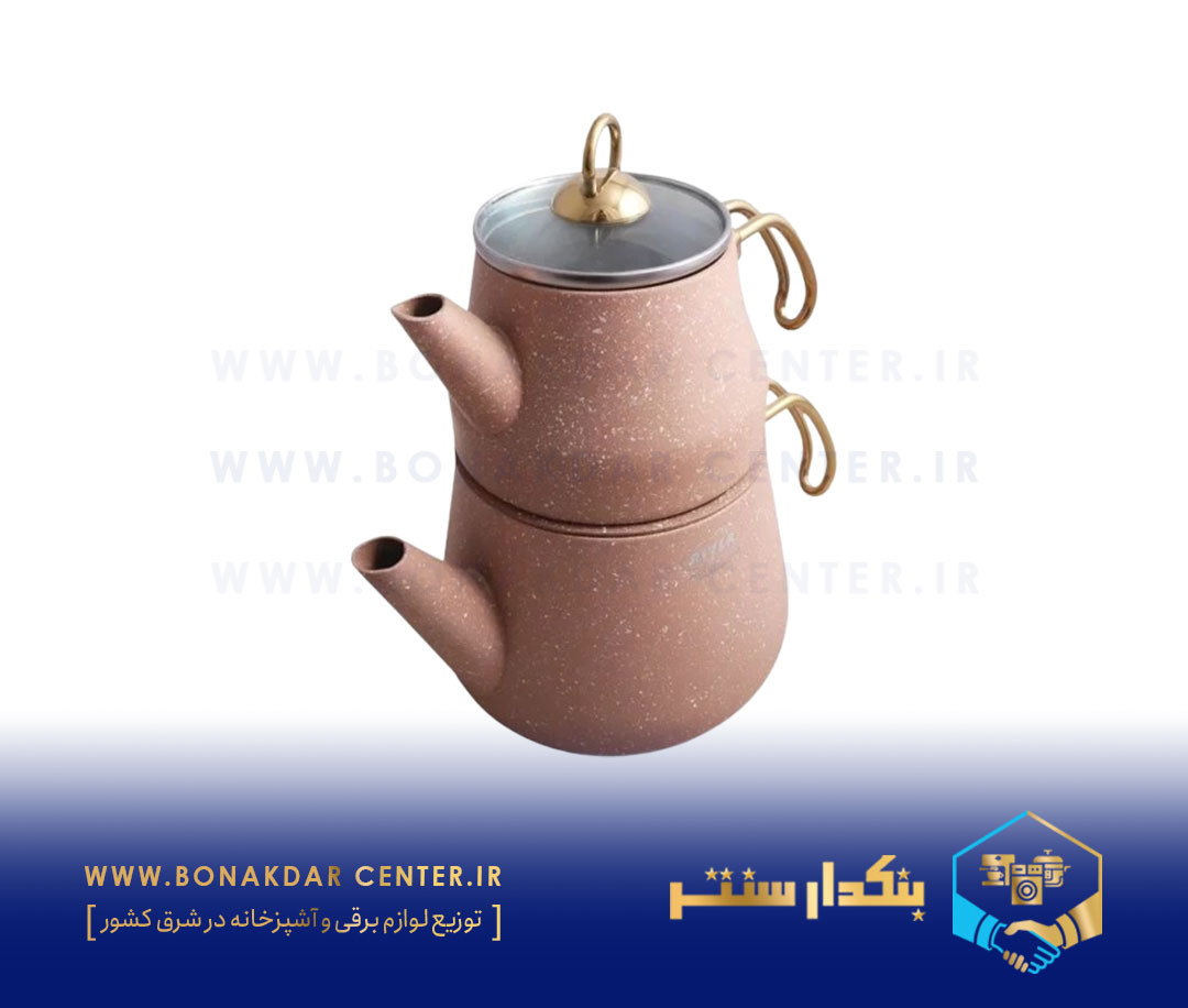 کتری قوری ترک دسته طلایی نسکافه ای ریور مدل 5823