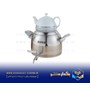 کتری قوری استیل شیردار 5لیتر دسته سفید مات ریور مدل 3877