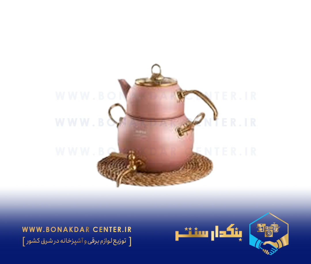 کتری و قوری تپل شیر دار 2/8 لیتر رزگلد ریور مدل 5867