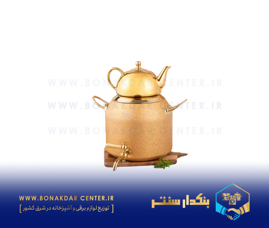 کتری و قوری دورو تفلون گرانیت طلایی ریور 5839