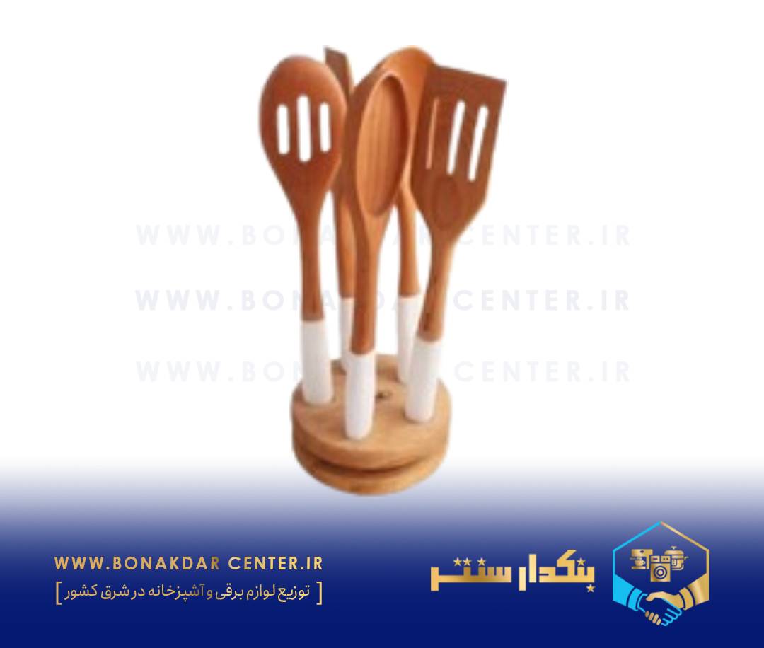 کفگیر ملاقه دسته سیلیکونی استنددار سفید ریور مدل 8492