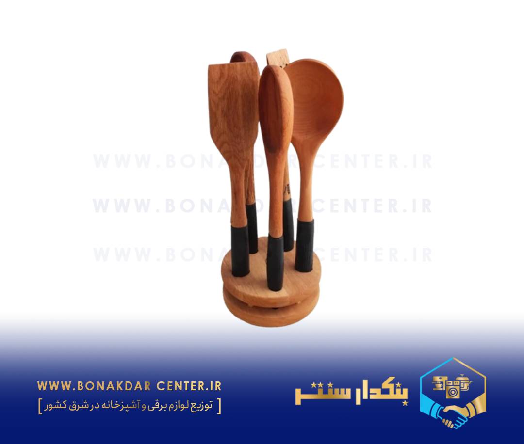 کفگیر ملاقه دسته سیلیکونی استنددار مشکی ریور مدل 8490