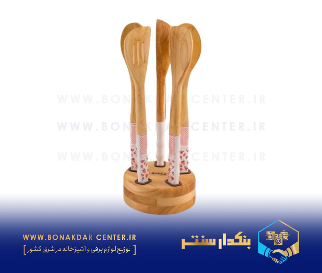 کفگیر ملاقه دسته چینی گل نرگس ریور مدل 8438